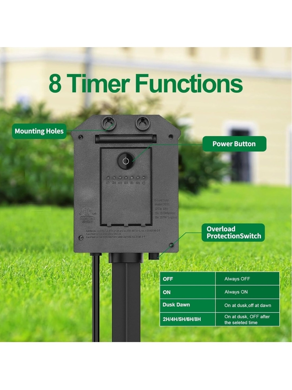 TiFFCOFiO Outdoor Power Stake Timer, 100FT Remote Control - Picture 7 of 10